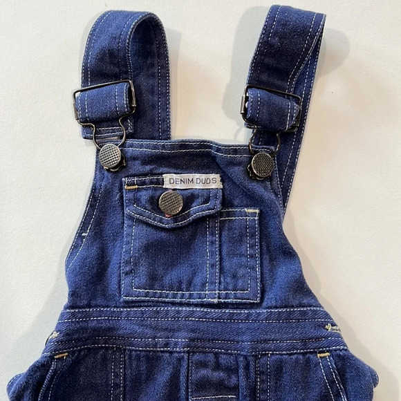 Denim Duds - 2T, denim overall romper, vintage - Picture 2 of 7